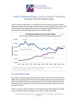 CFI Minimum Wage Brief - Colorado Fiscal Institute