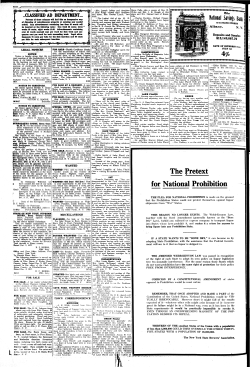 The Pretext for National Prohibition