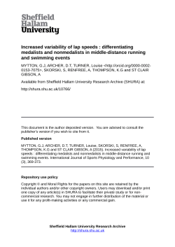 Increased variability of lap speeds : differentiating medalists and