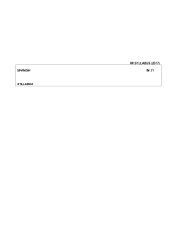 IM SYLLABUS (2017) SPANISH IM 31 SYLLABUS