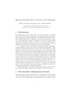 Sharing Scientific Data: Scenarios and Challenges