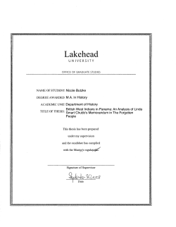 DEGREE AWARDED: MA in History ACADEMIC UNIT: Department