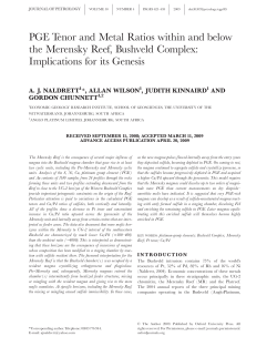 PGE Tenor and Metal Ratios within and below