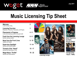 Music Licensing Tip Sheet
