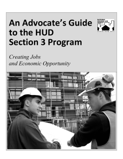 An Advocate`s Guide to the HUD Section 3 Program