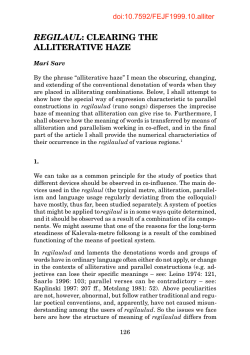 regilaul: clearing the alliterative haze