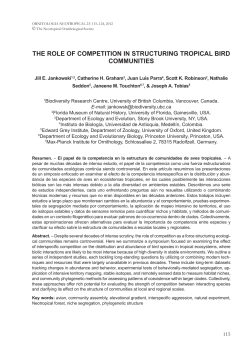 the role of competition in structuring tropical bird communities