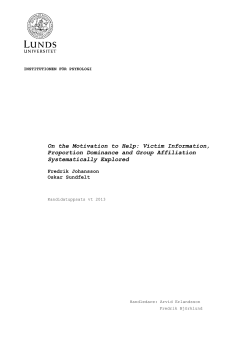 On the Motivation to Help: Victim Information, Proportion Dominance