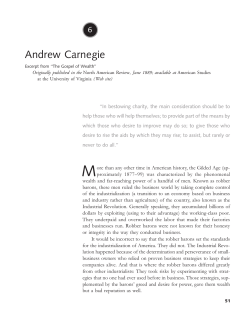 Andrew Carnegie - Clear Falls High School AP US History World