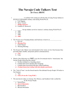 The Navajo Code Talkers Test - Palo Verde High School AFJROTC