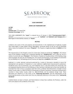 LEASE AGREEMENT MIXED-USE TOWNHOME UNIT Lot 360 Unit