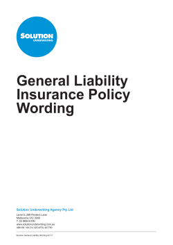 General Liability Policy wording