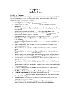 Chapter 24 Carbohydrates
