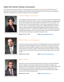 Charter Commission Bios - City of Flint Charter Review Commission