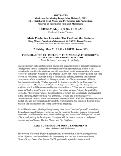 1. FRIDAY, May 31, 9:30 - 11:00 AM Music
