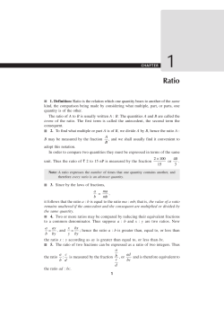1. Definition: Ratio is the relation which one