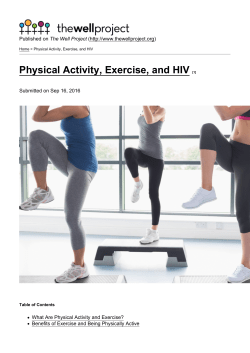 Physical Activity, Exercise, and HIV