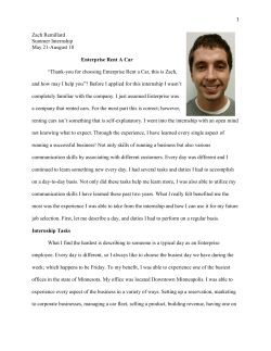 1 Zach Remillard Summer Internship May 21