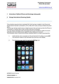 1 University of Salford iPhone and Exchange setup guide 2 Orange