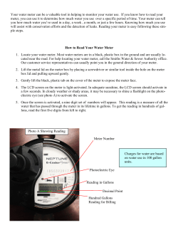Reading Your Water Meter