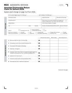 Amended Partnership Return Claim for Refund 2016