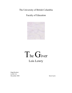The Giver - UBC Education Library