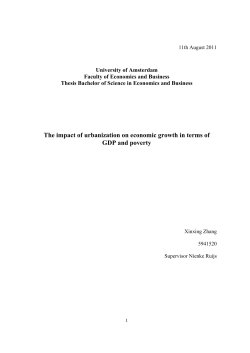 The impact of urbanization on economic growth in - UvA-DARE