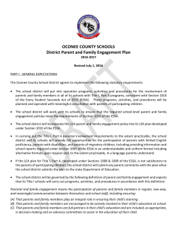 OCONEE COUNTY SCHOOLS District Parent and Family