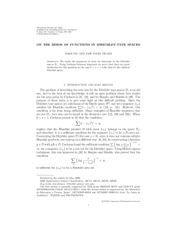 ON THE ZEROS OF FUNCTIONS IN DIRICHLET