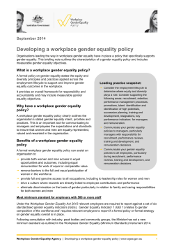 Developing a workplace gender equaltiy policy