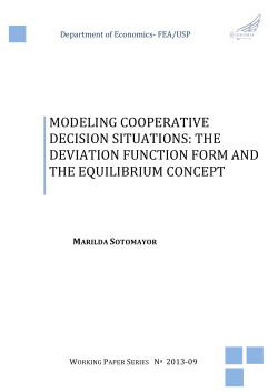 modeling cooperative decision situations: the deviation function form