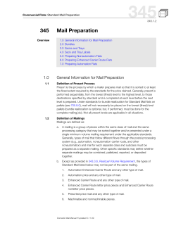 DMM 345 Standard Mail Preparation for Commercial Flats