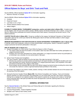 Official Bylaws for Boys` and Girls` Track and Field