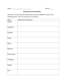 Denotation and Connotation Directions: Use the classroom