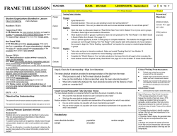 FRAME THE LESSON