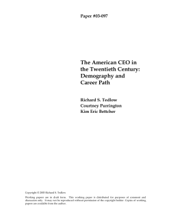 The American CEO in the Twentieth Century: Demography