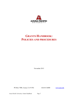 Grants Handbook - Azusa Pacific University
