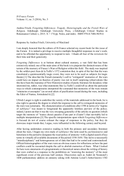 1 H-France Forum Volume 11, no. 3 (2016), No. 5 Andrea Frisch
