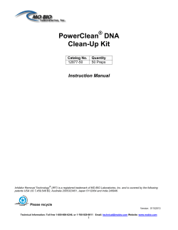 PowerClean DNA Clean-Up Kit - University of Washington PacBio