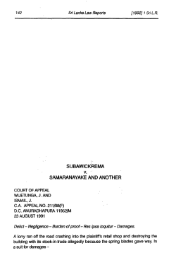 Delict- Negligence - Burden of proof- Res ipsa loquitur