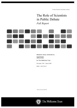 The Role of Scientists in Public Debate