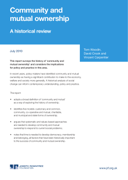 Community and mutual ownership