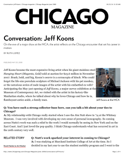 Conversation: Jeff Koons | Chicago magazine | Chicago Magazine