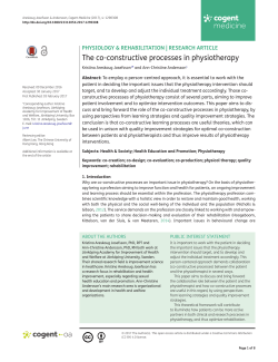 The co-constructive processes in physiotherapy