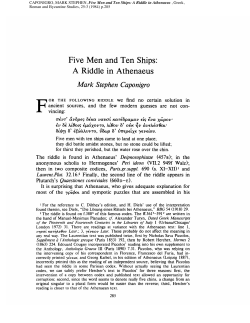Five Men and Ten Ships: A Riddle in Athenaeus