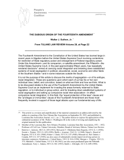 the dubious origin of the fourteenth amendment
