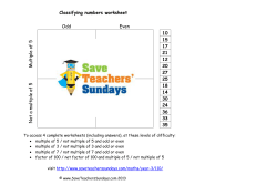 Classifying numbers worksheet Odd Even Multiple of 5 Not a
