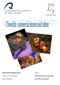 Clownfish : comercial interest and culture
