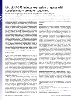 MicroRNA-373 induces expression of genes with complementary