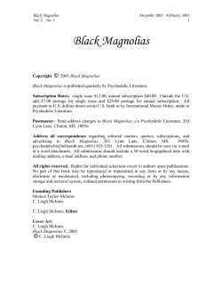 Black Magnolias - Psychedelic Literature Home